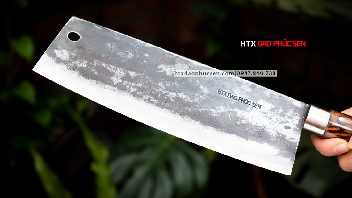 Dao chặt gà nhíp xe rèn thủ công - G04