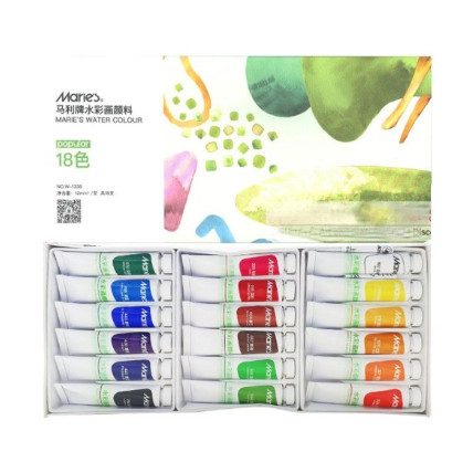 Màu nước Maries dạng tuýp 12ml (set 12/18/24/36 màu) Water color
