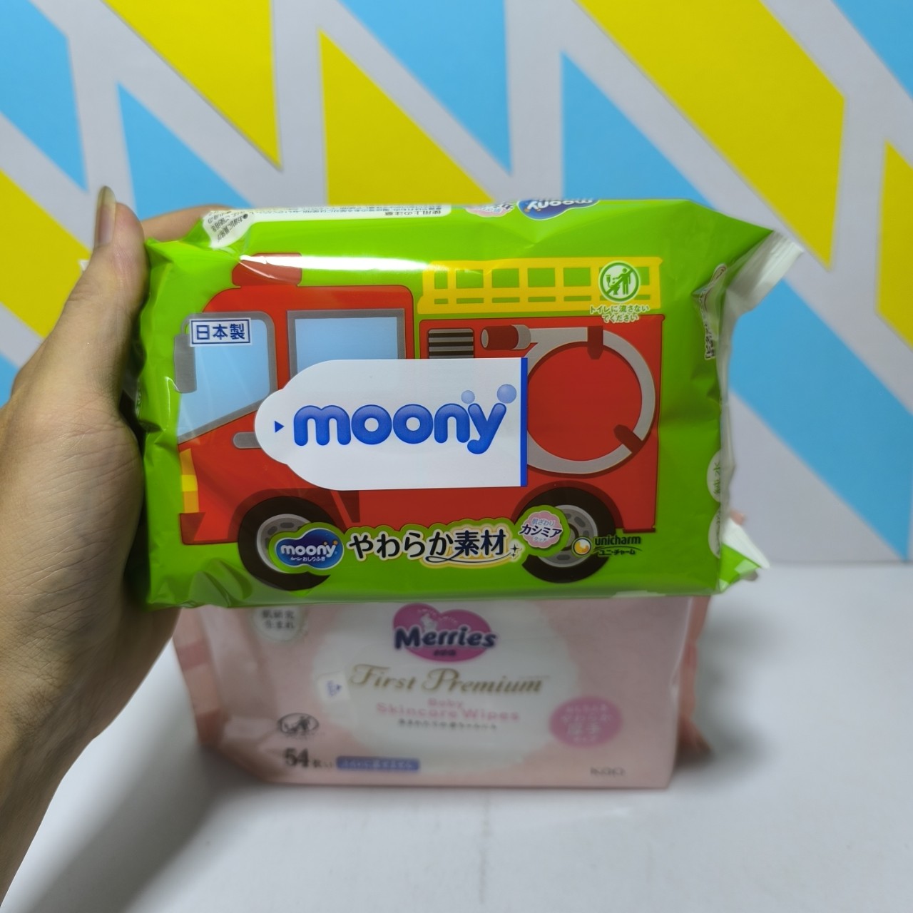 Giấy ướt khăn ướt Merries Moony Nhật Bản