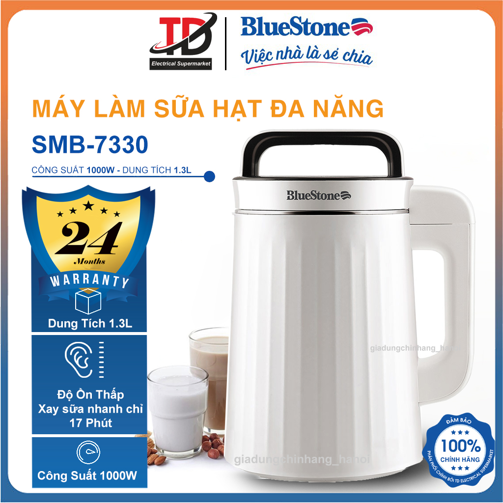 Máy làm sữa hạt đa năng bluestone smb-7330 / smb-7329, 1.3lit-1000w, 8 chế độ xay nấu, hàng chính hãng