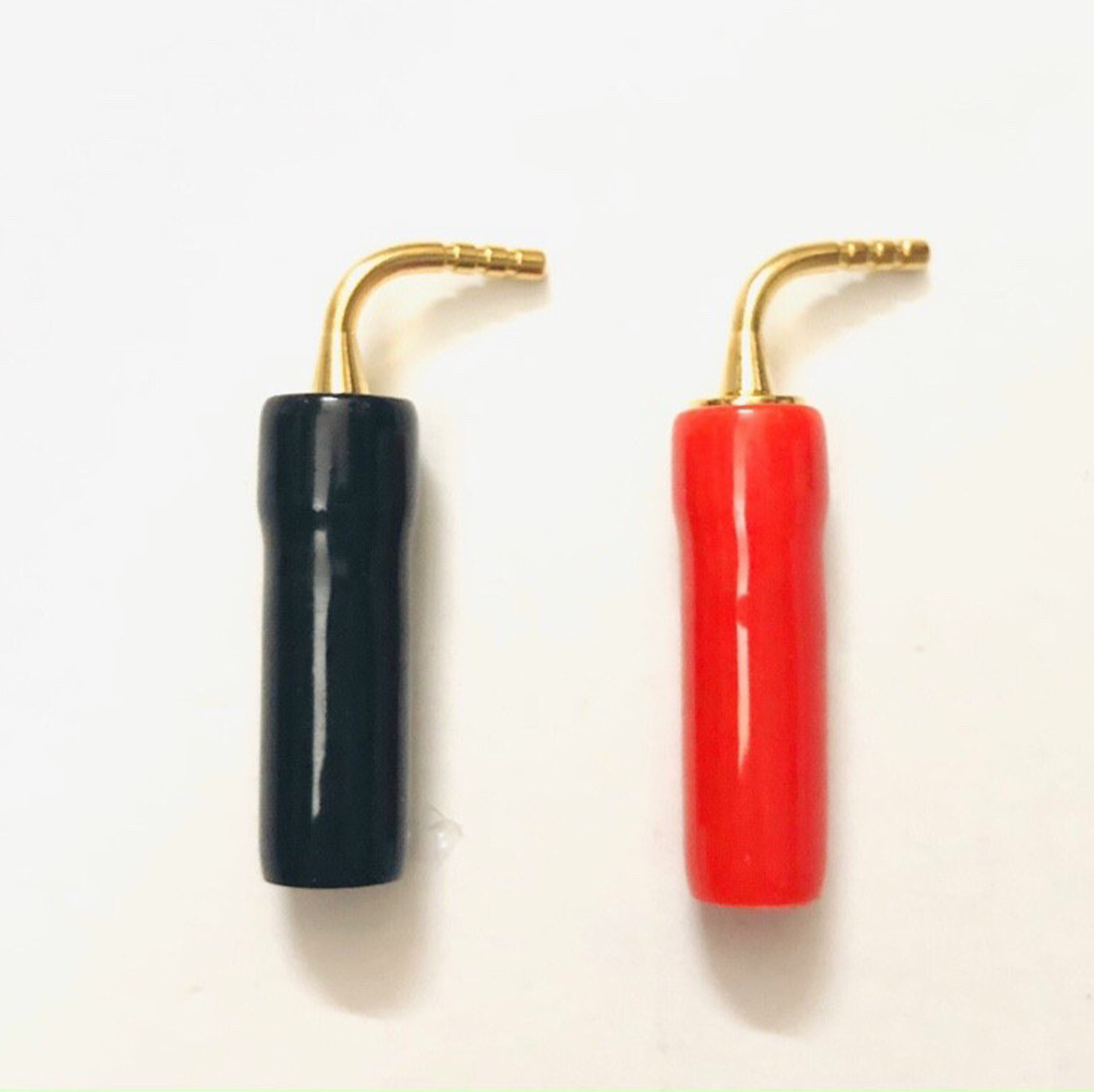 Speaker cable jack, 2mm banana plug, screw type - đầu giắc cắm loa, giắc móc câu đỏ đen