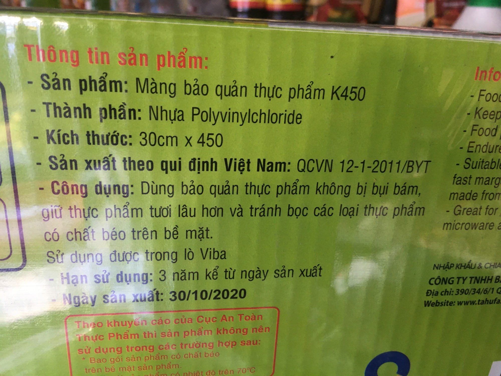 Màng bọc thực phẩm King Wrap K450 x 30cm