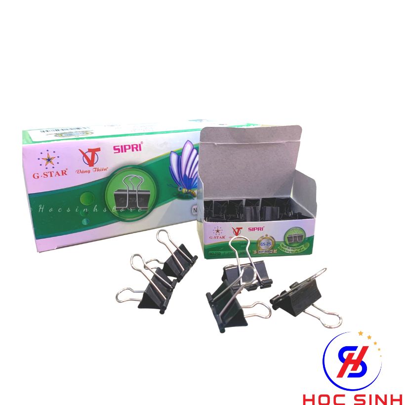 Hộp 12 cái kẹp bướm 15mm màu đen gstar size nhỏ