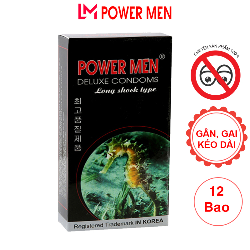 12 bao cao su Powermen Longshock Kéo dài Thời gian quan hệ - Tăng khoái cảm cho nữ