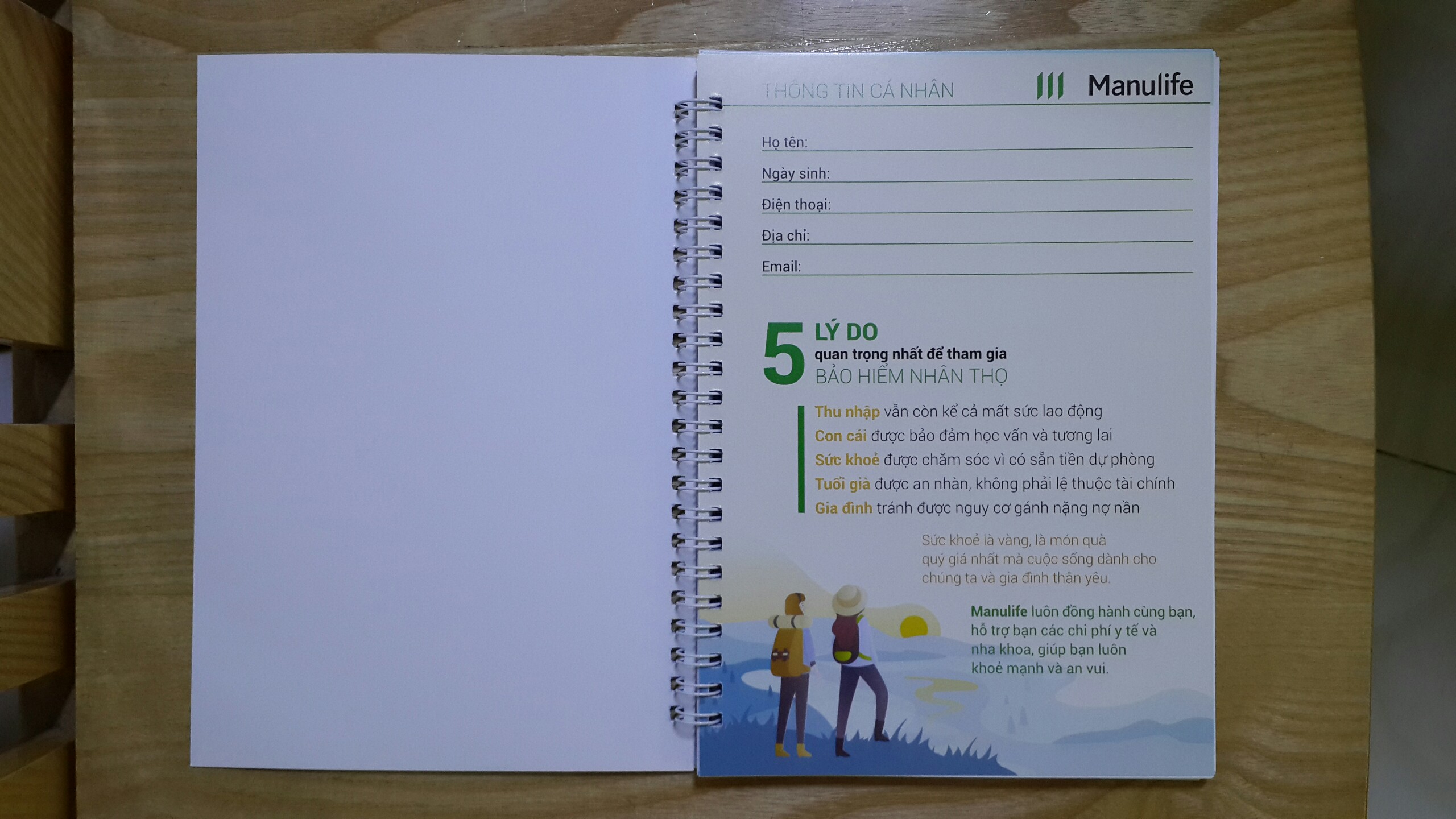 Sổ lò xo quà tặng Manulife