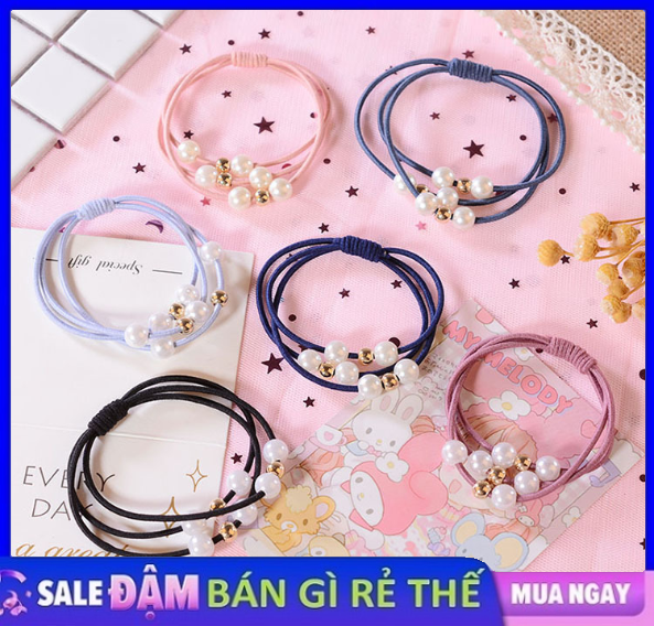 Dây cột tóc ngọc trai Handmade