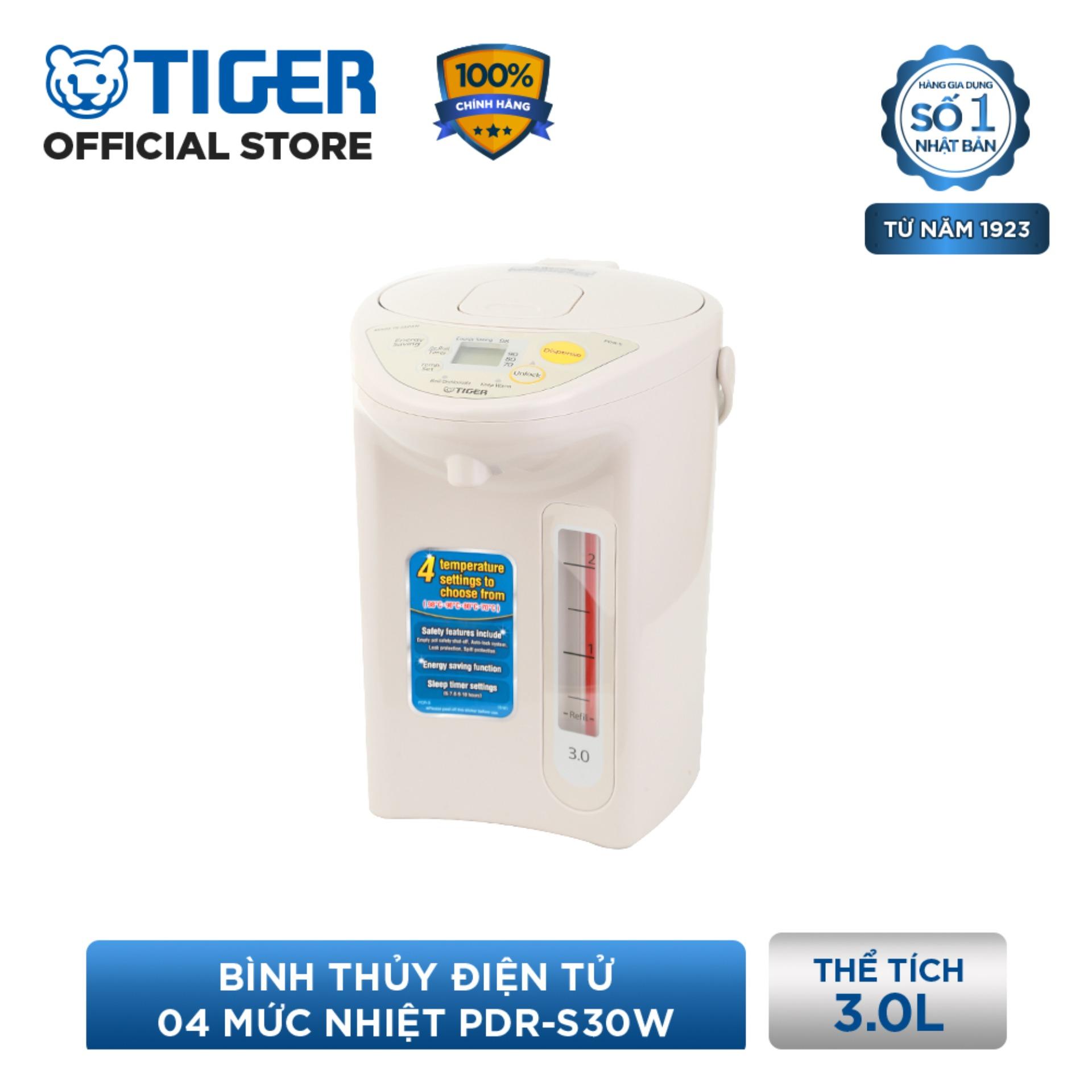 Bình thủy điện tử 4 mức nhiệt Tiger PDR-S30W (3 lít)