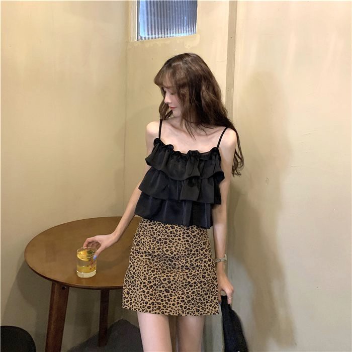 Áo 2 Dây Nữ 3 Tầng 2 Màu  Hở Lưng So Hot
