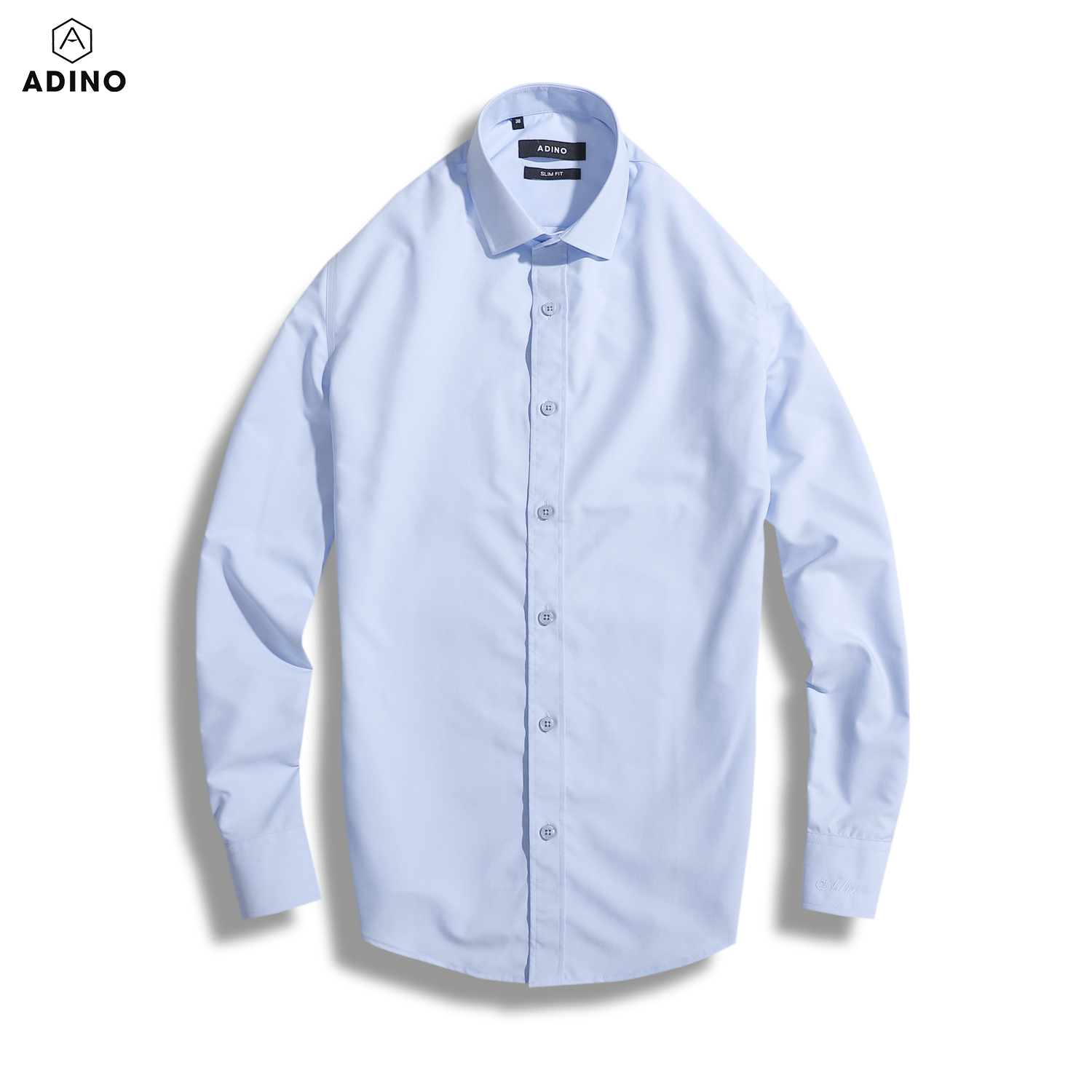 Áo sơ mi nam màu trắng tinh ADINO vải nến lụa sợi sồi modal cao cấp dáng công sở slimfit hơi ôm trẻ trung SM02