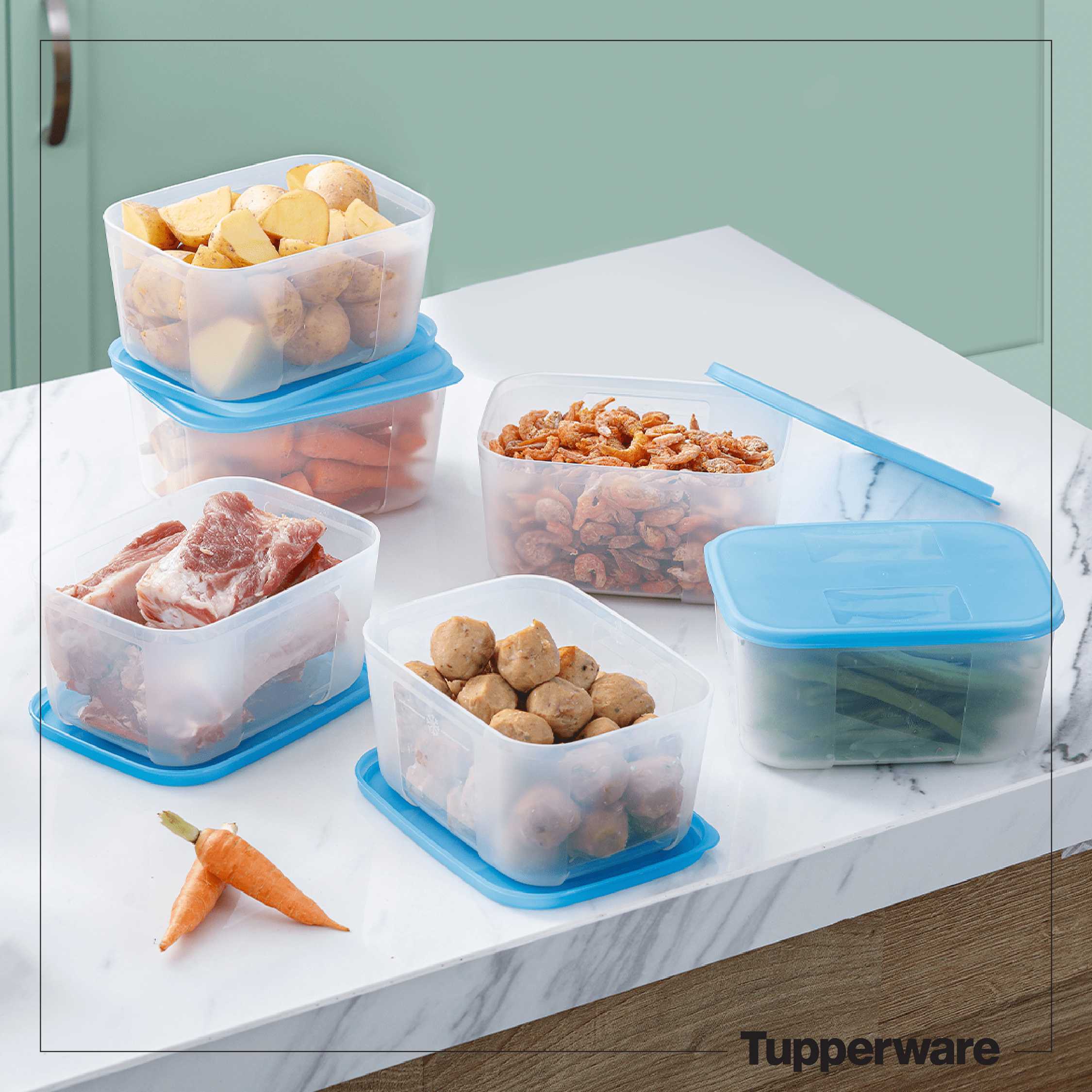 Bộ hộp trữ đông Tupperware Freezermate 650ml (Set 6)