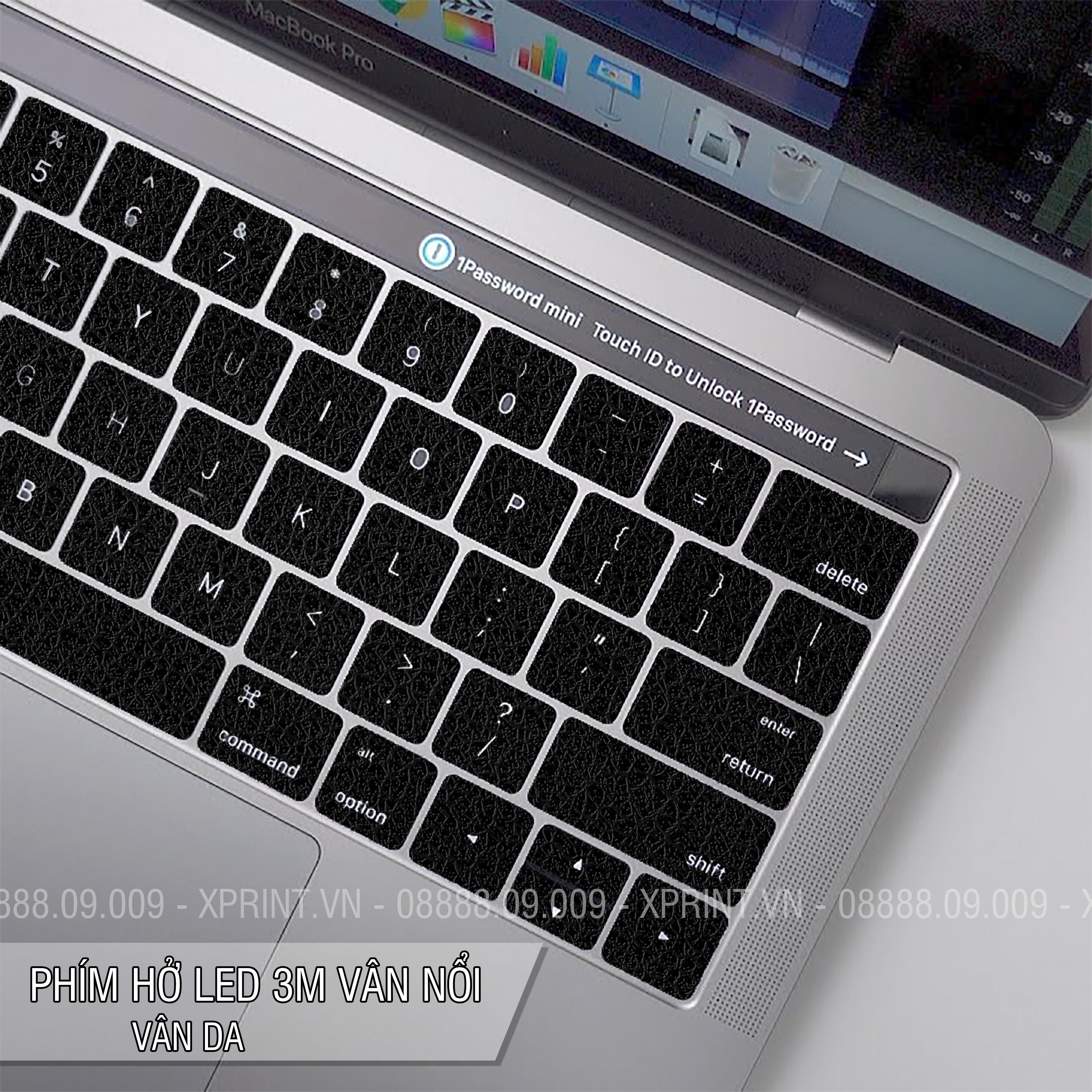 Miếng dán phím, Skin 3M dán phím macbook - Dán hở đèn led macbook