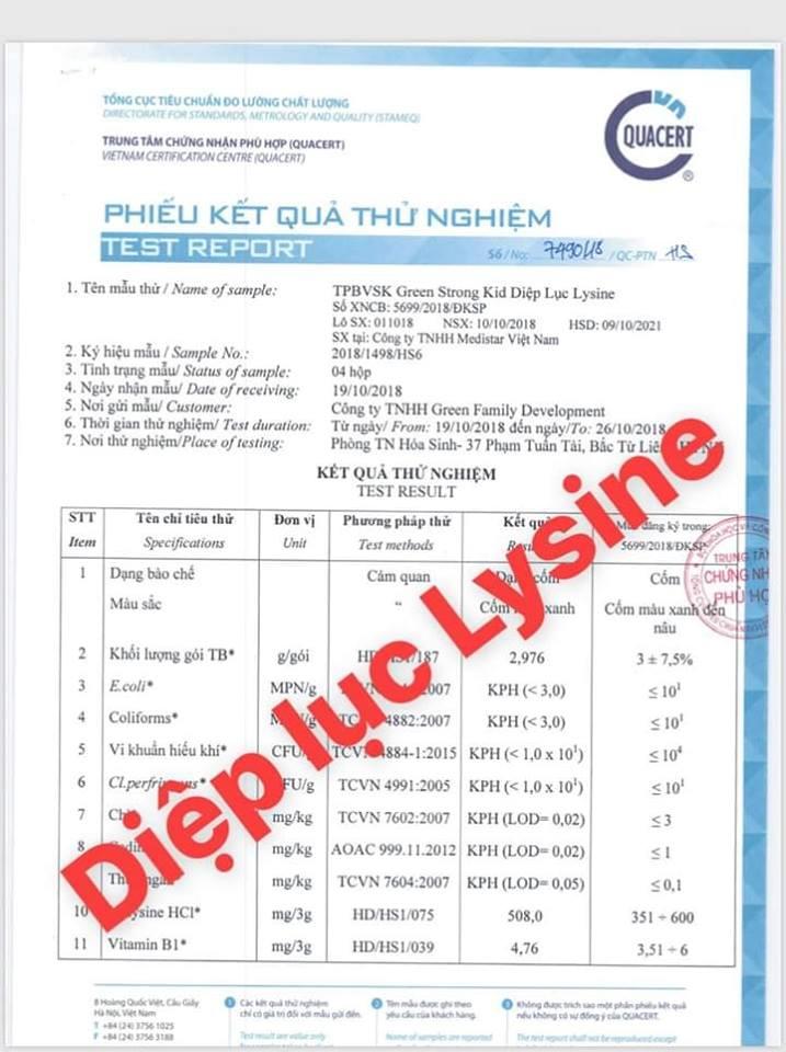 [HCM]Diệp Lục Lysine (Green Strong Kid)