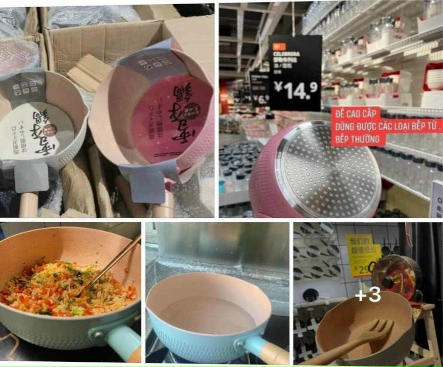Chảo lòng sâu chống dính vân đá kích thước 18cm