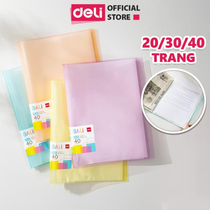File Tài Liệu File Lá Học Sinh Deli Đa Năng A4 Bìa Kẹp Lá Tệp Đựng Tài Liệu Đựng File Siêu Âm 20 30 40 Lá Màu Pastel - Hình ảnh 2