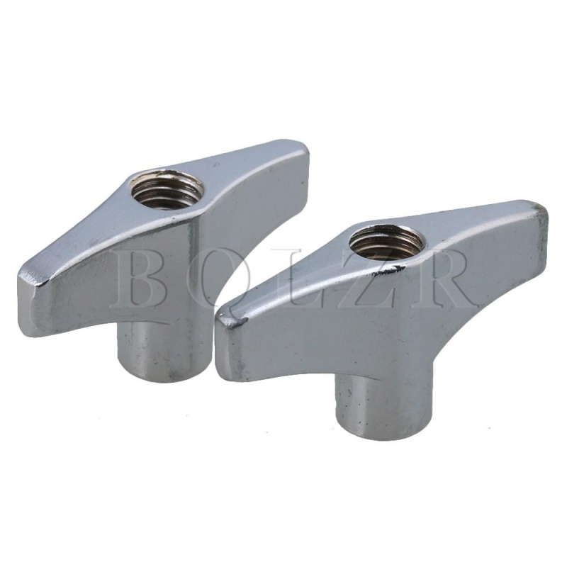 0.75cm Dia Chrome-plated Zinc Alloy Butterfly Wing Nuts Pack of 2 Silver - intl