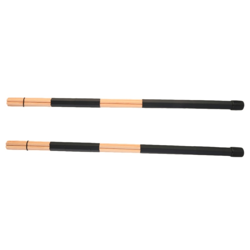 1 Pair 40cm Wooden Hot Rods Rute Jazz Drum Sticks Drumsticks Portable Lightweight - intl