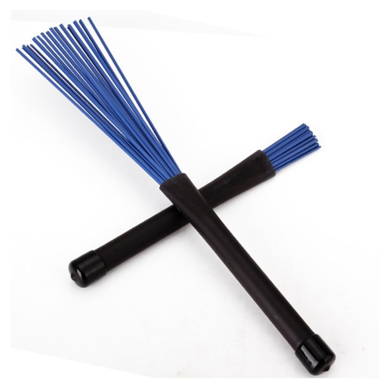 1 Pair Jazz Drum Brushes Retractable Drum Sticks 32cm Blue - intl