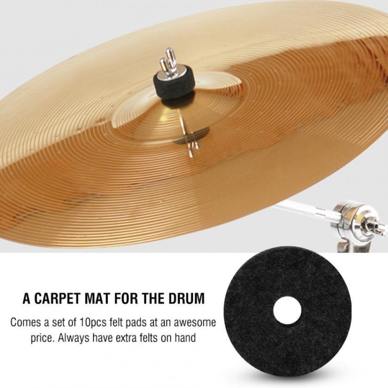 10 cái Trống Jazz Cái Chập Chả Cảm Thấy Miếng Lót Phụ Kiện Nhạc Cụ-quốc tế