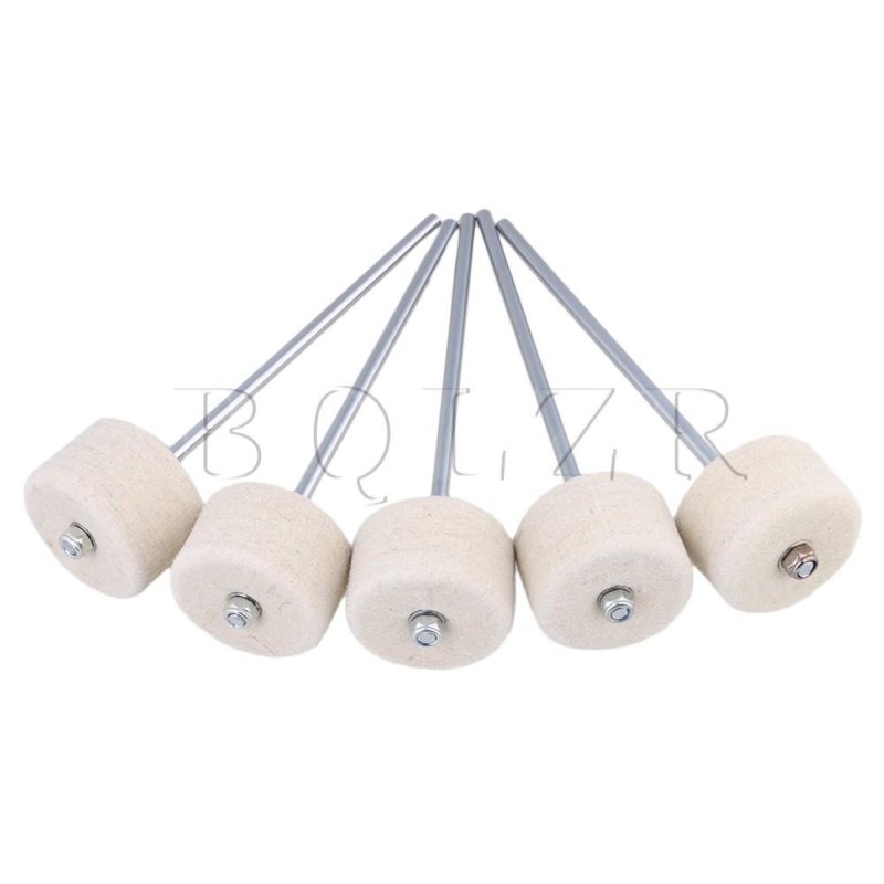 19 cm Chiều Dài Trục Inox Cảm Thấy Bass Drum Beater bộ 5 Màu Trắng-quốc tế