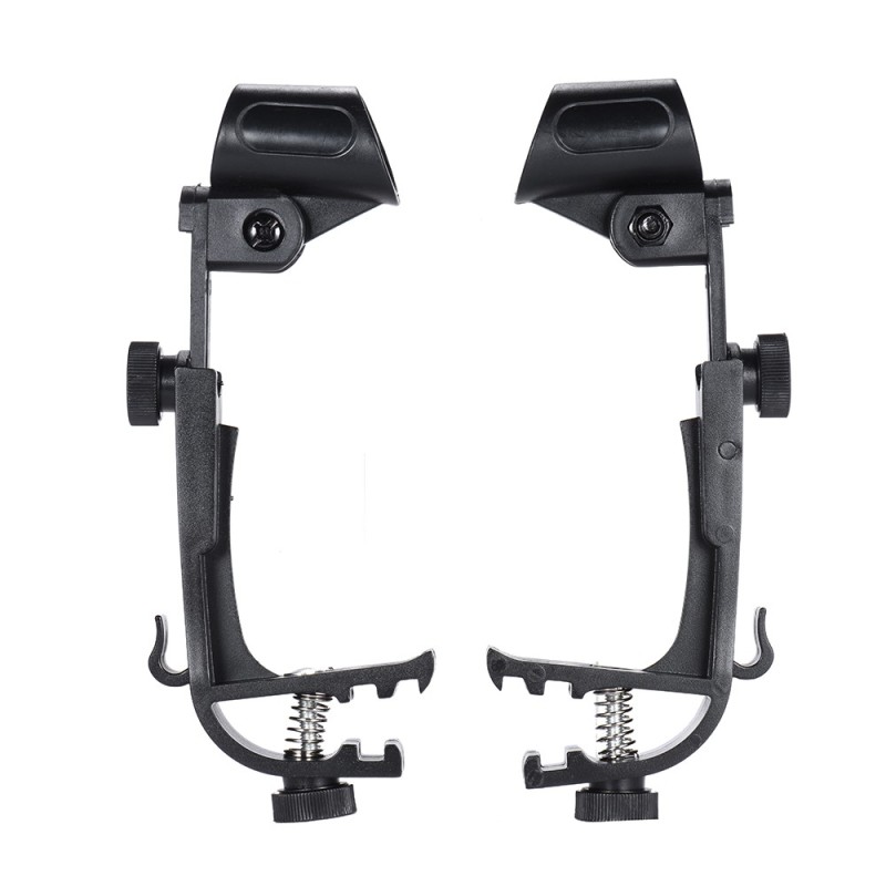 2pcs Drum Clamp Clip On Drum Rim Microphone Mic Mount Holder Adjustable Shockproof,Black - intl
