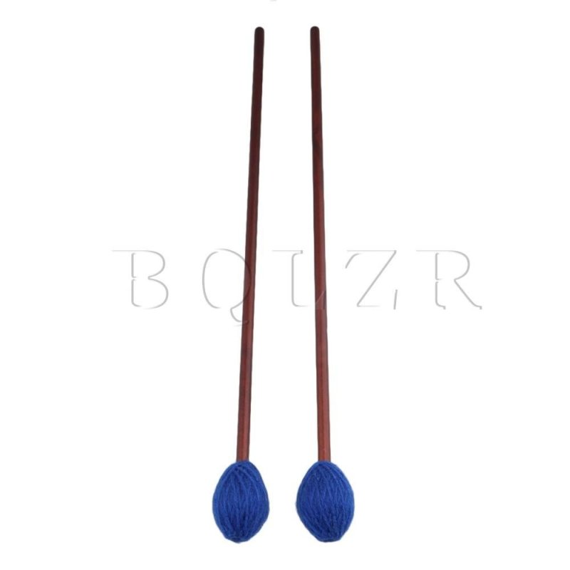 2 cái Phong Tay Cầm Len Sợi Đầu Bàn Phím Marimba Cái Vồ Xanh Dương-quốc tế