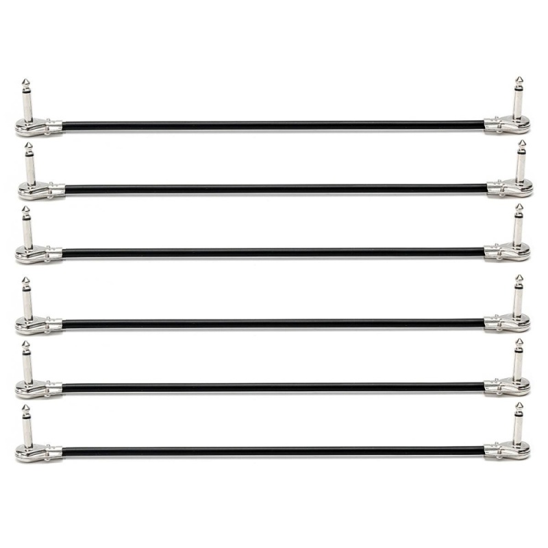 6Pcs Low Noise Guitar Effect Pedal Board Patch Cable Cord With Right Angle Plug 30cm - intl