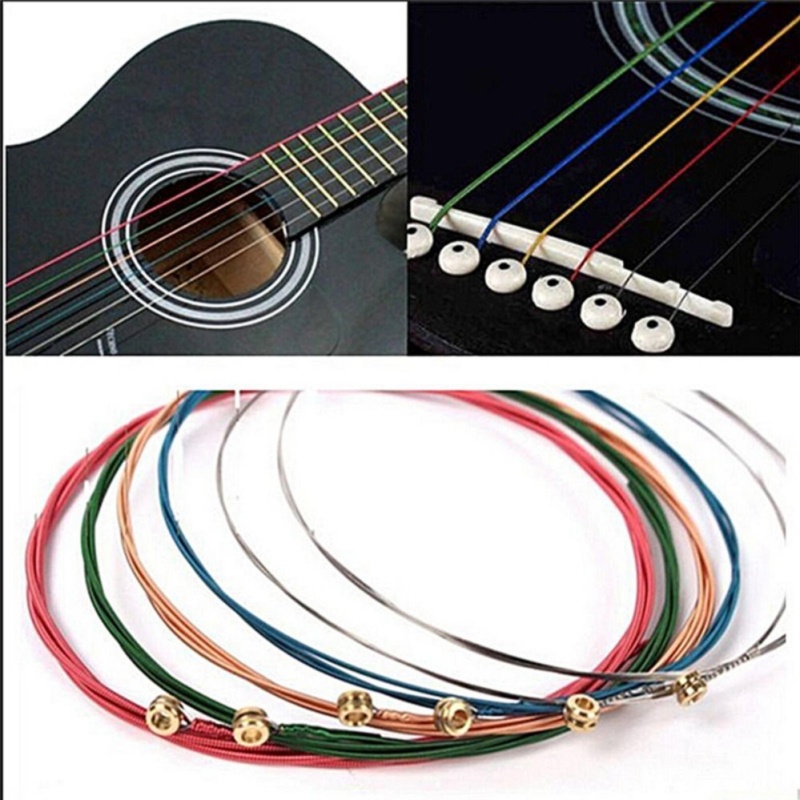 Dây Đàn Guitar Acoustic Dây Đàn Guitar Một Bộ 6 cái Cầu Vồng Nhiều Màu Sắc Màu Sang Trọng Nhiều màu-quốc tế