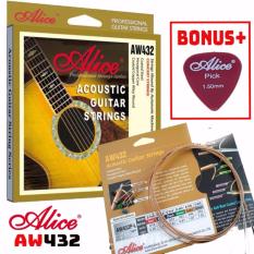 Bộ Hộp 6 Dây Đàn Ghi-ta Acoustic Alice-A-432 Cao Cấp, Bonus + Pick Alice Nhật Bản