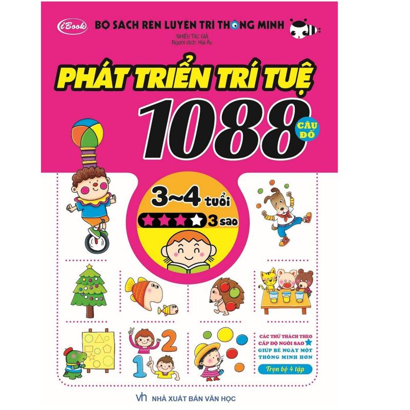 Mua Sách thiếu nhi - 1088 CÂU ĐỐ PHÁT TRIỂN TRÍ TUỆ cho bé 3-4 tuổi cấp độ 3 sao