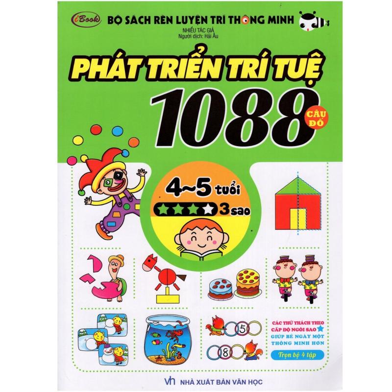 Mua Sách thiếu nhi - 1088 CÂU ĐỐ PHÁT TRIỂN TRÍ TUỆ cho bé 4-5 tuổi cấp độ 3 sao