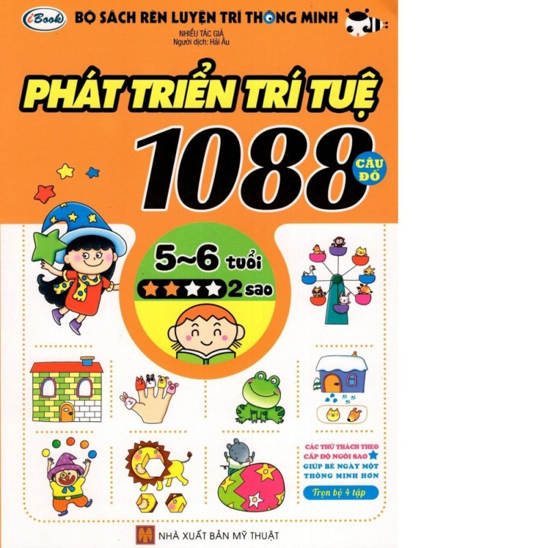 Mua Sách thiếu nhi - 1088 CÂU ĐỐ PHÁT TRIỂN TRÍ TUỆ cho bé 5-6 tuổi cấp độ 2 sao