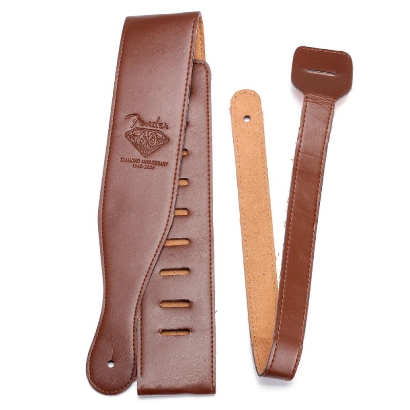 Brown Adjustable Soft PU Leather Thick Strap for Electric Acoustic Guitar Bass - intl