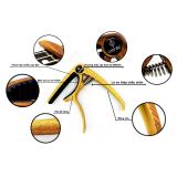 Capo kẹp đàn guitar vân gỗ vàng sáng