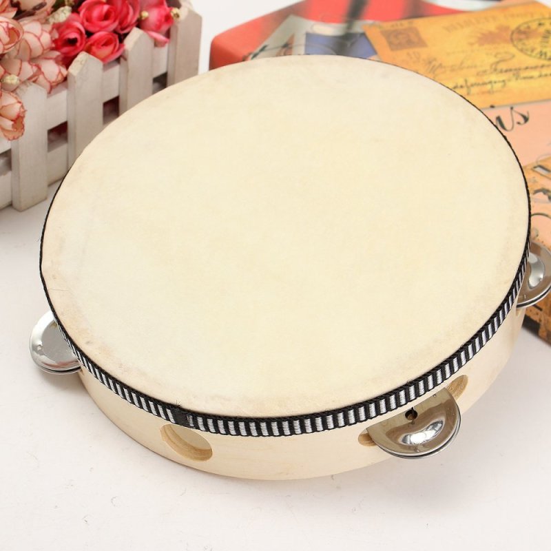 Trẻ em bộ gõ vũ đạo cụ da cừu trống cha mẹ-con giao tiếp nghe nắm 3-6 năm tuổi 8 inch (da cừu tự nhiên) -quốc tế