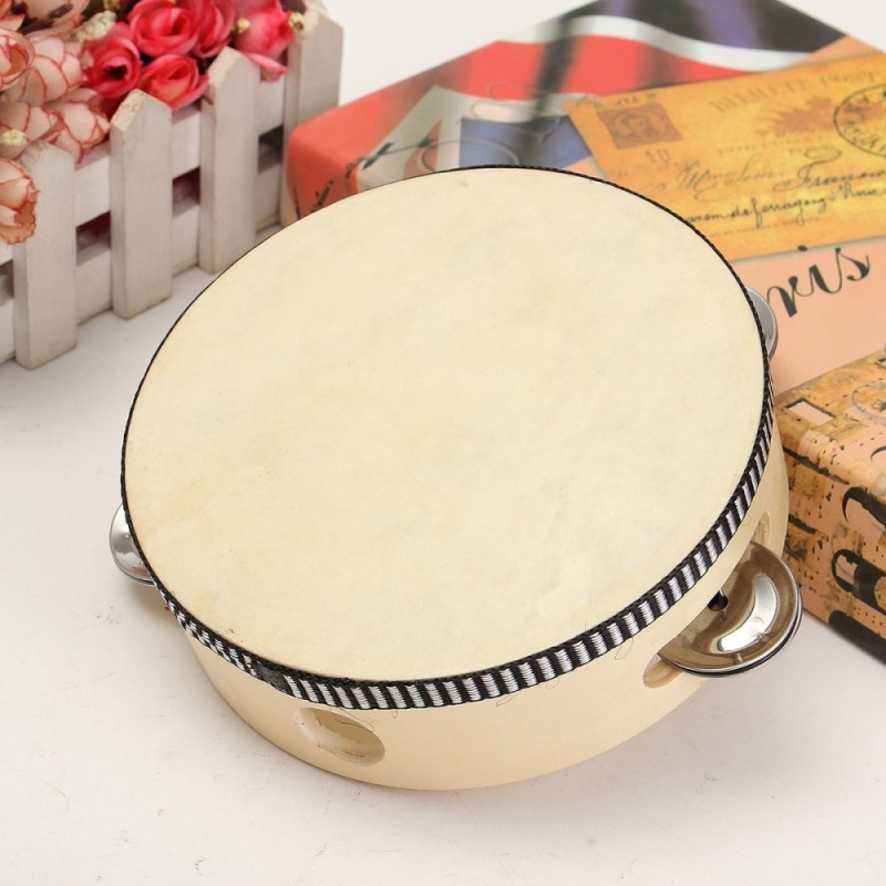 Trẻ em bộ gõ vũ đạo cụ da cừu trống cha mẹ-con giao tiếp nghe nắm 3-6 năm tuổi 6 inch (da cừu tự nhiên) -quốc tế