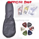 Combo Bao da Ukulele 1 lớp + Capo + Phím gảy Alice