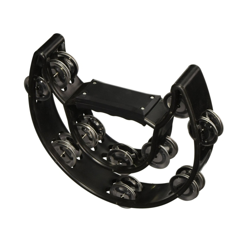 Compact Double Half Moon Music Tambourine Percussion Tamborine Drum Durable - intl