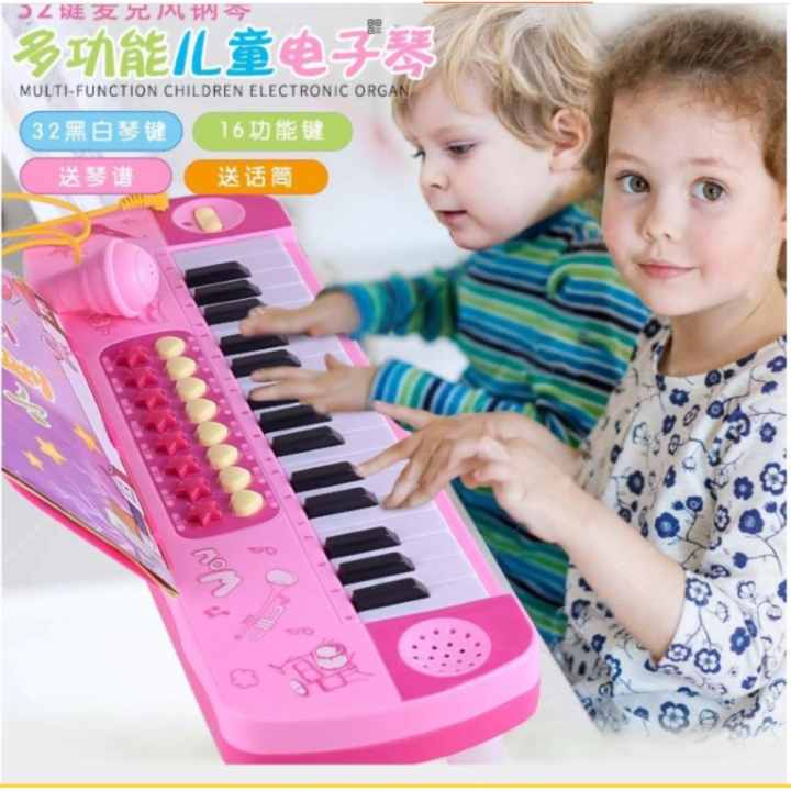 Đàn Organ có míc cho bé mẫu mới nhất (Hồng)