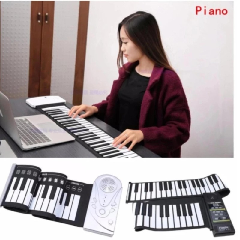 Đàn piano điện tử bàn phím cuộn dẻo 49 keys (Trắng) Loại 1