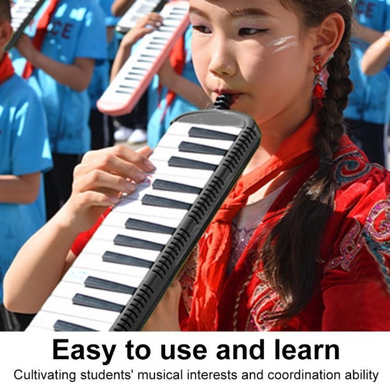 IRIN Bàn Phím Kèn Harmonica Giáo Dục Âm Nhạc Cụ dành cho Người Mới Bắt Đầu Trẻ Em Trẻ Em (Đen 37 Phím)-quốc tế