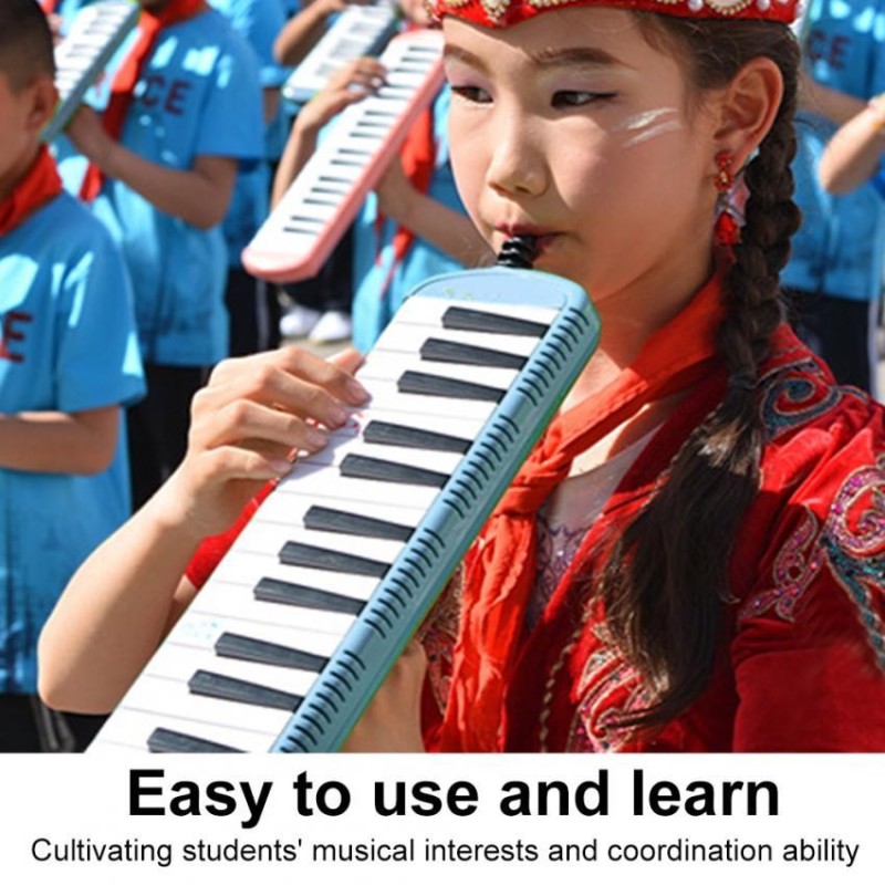 IRIN Bàn Phím Kèn Harmonica Giáo Dục Âm Nhạc Cụ dành cho Người Mới Bắt Đầu Trẻ Em Trẻ Em (Màu Xanh 37 Phím)-quốc tế