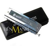 Kèn Harmonica Chromatic Swan 12 Lỗ Tone C Model SW-1248 (Hãng phân phối bởi Tiến Mạnh Music - Chromatic 12 Holes có cần bấm)