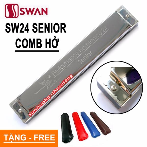 Kèn harmonica swan senior comb hở key C SW24H (Bạc)