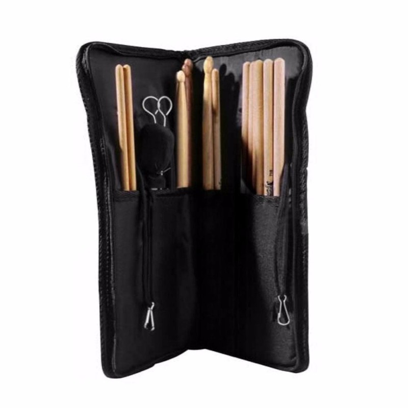 Nylon Drumstick Bag Beater Mallet Brush Drum Stick Storage Shoulder Case Bag Holder Pouch Gigbag Durable,Black - intl