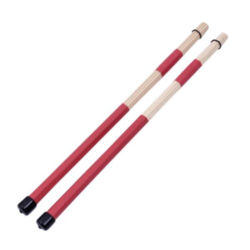 Cặp 40 cm Tre Cần Trống Bàn Chải Gậy Chụp Hình cho Nhạc Jazz Âm Nhạc Dân Gian (Đỏ)-quốc tế