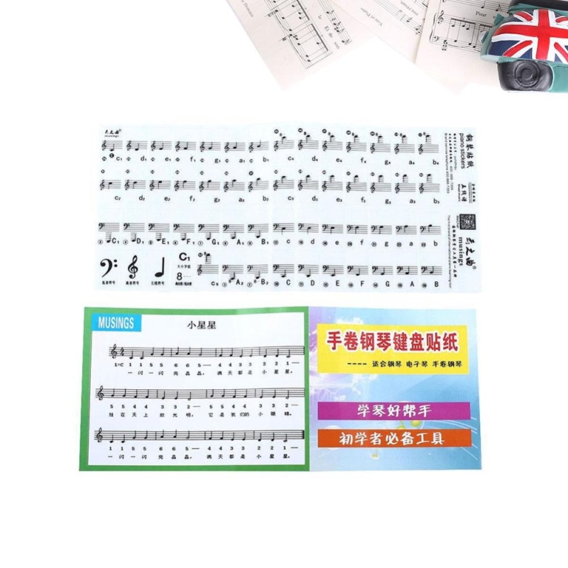 Bàn Phím Piano Điện Tử Miếng Dán Bàn Phím Nhạc Decal Dán Nhãn Note Học Kid-quốc tế