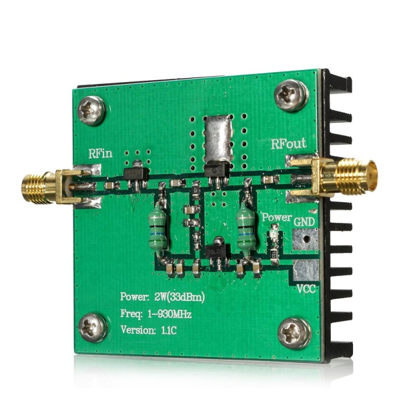 RF Băng Thông Rộng 1-930 mhz 2 wát Bộ Khuếch Đại Công Suất Mô Đun Cho Truyền Dẫn Vô Tuyến FM HF VHF-quốc tế