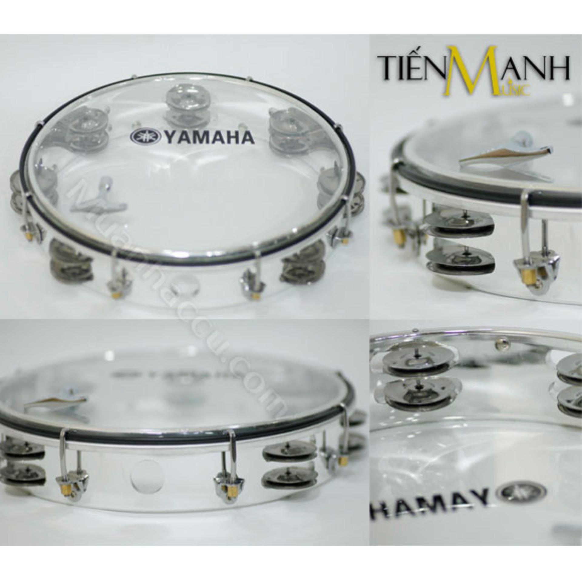[Tặng Khoá Chỉnh] Trống lắc tay - Lục lạc gõ bo Tambourine Yamaha MT6-102T (Trong suốt - Trống chơi nhạc chế gõ po - Xipo)
