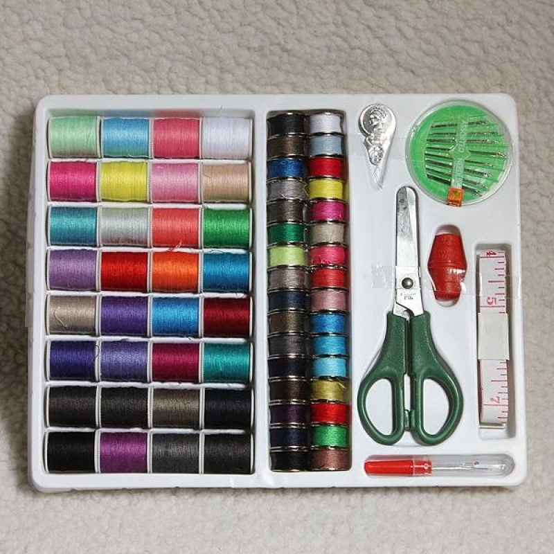 100 cái bộ May Đường Chỉ May Threader Kim Băng Hộp Bảo Quản Đo Kéo Đầu Kẹp-quốc tế