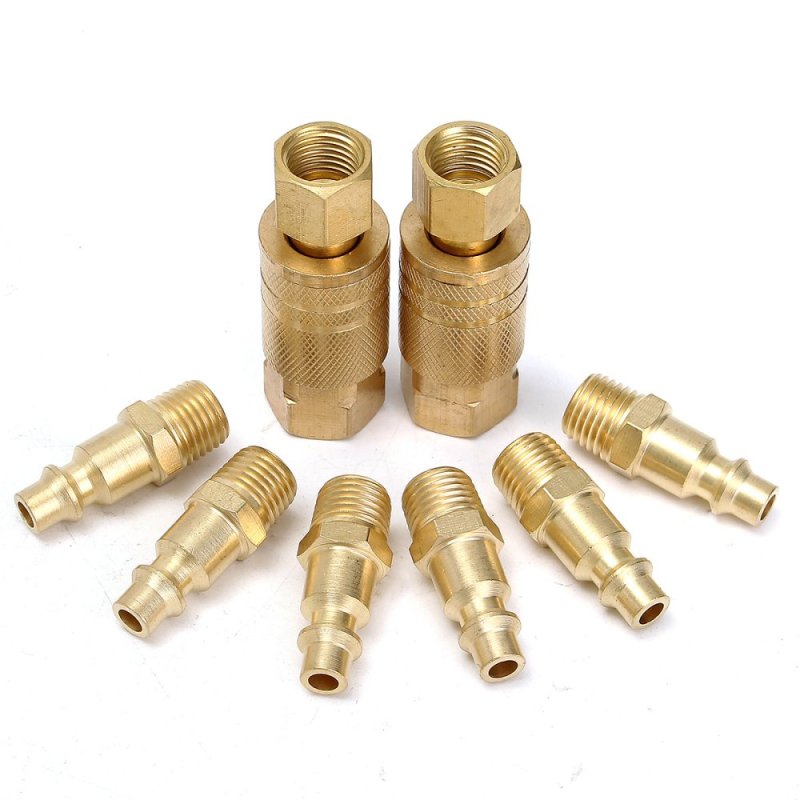 Bảng giá 10 cái Bằng Đồng Chắc Chắn Khớp Nối Nhanh Bộ Không Khí Đầu Nối Ống Phụ Kiện 1/4 NPT-intl Điện máy Pico
